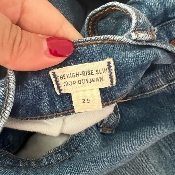 MADEWELL Crop Boyfriend Slim Distressed Jeans Sz 25 - Picture 5 of 6